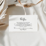 Calligraphy Classic Minimalist Wedding Gifts  Enclosure Card<br><div class="desc">This calligraphy classic minimalist wedding gifts enclosure card is perfect to compliment a rustic wedding. The design features a beautiful calligraphy font.</div>