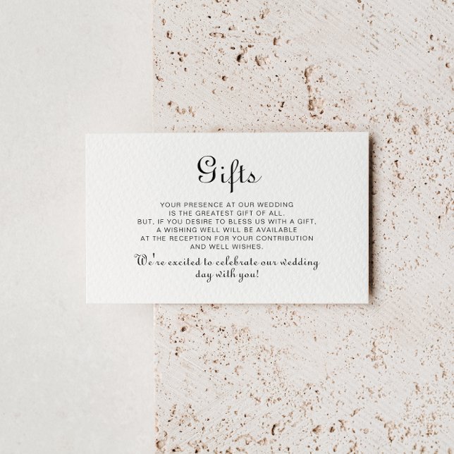 Calligraphy Classic Minimalist Wedding Gifts  Enclosure Card (Creator Uploaded)