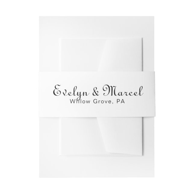 Calligraphy Classic Minimalist Wedding  Invitation Belly Band (Front Example)
