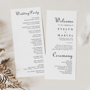Calligraphy Classic Minimalist Wedding Program