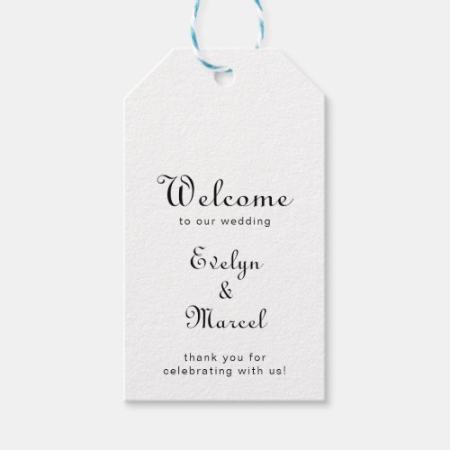 Calligraphy Classic Minimalist Wedding Welcome  Gift Tags