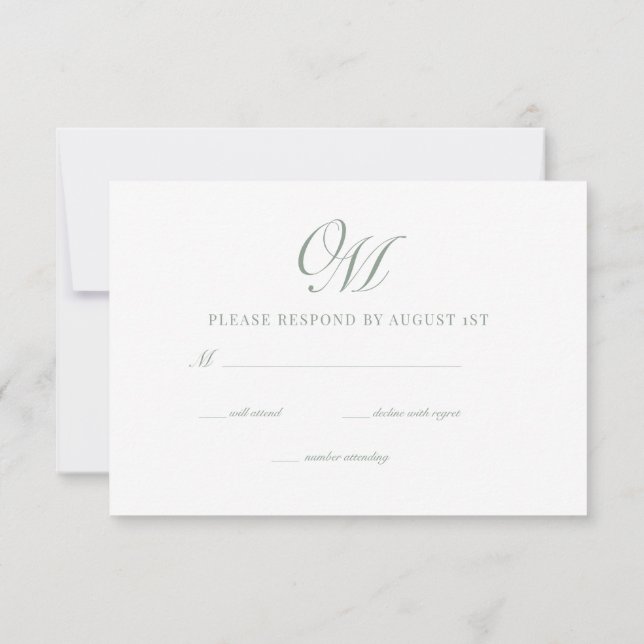 Calligraphy Classic Modern Wedding RSVP Card (Back)