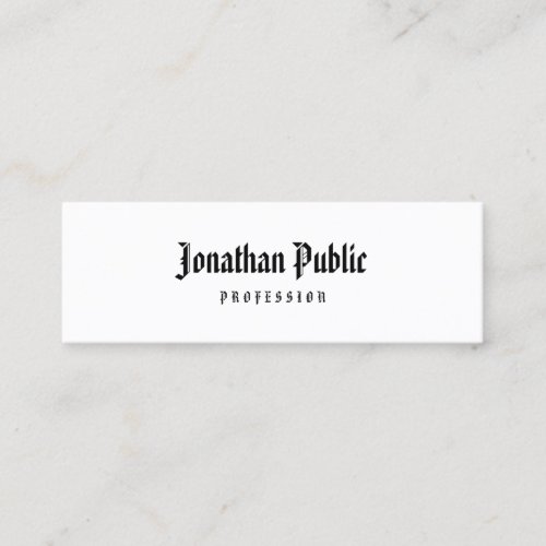 Calligraphy Classic Old American Text Professional Mini Business Card
