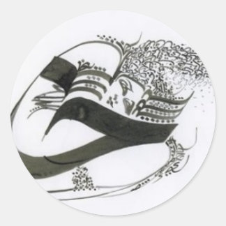 calligraphy classic round sticker