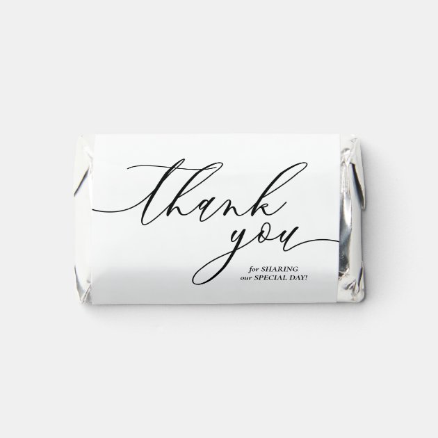 Calligraphy Classic Script Thank You Label Hershey’s Miniatures