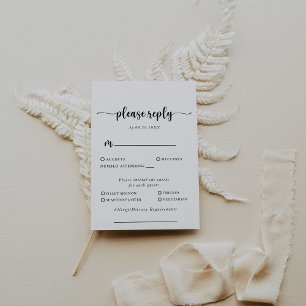 Calligraphy Classic Wedding Menu Choice Reply