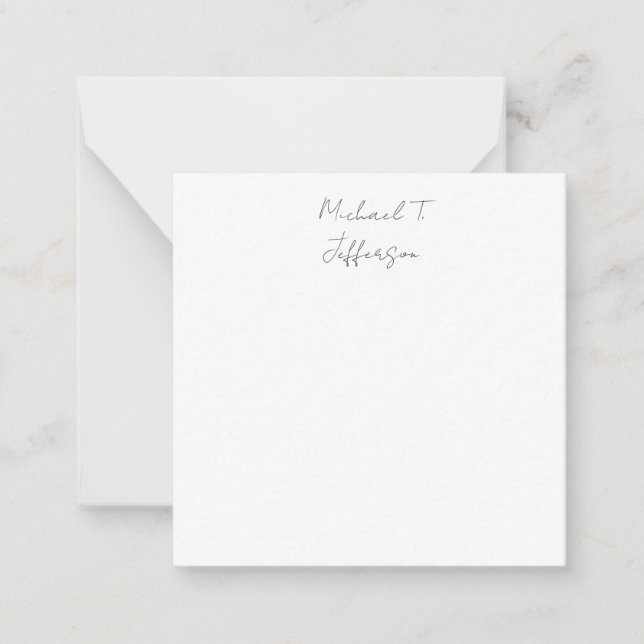Calligraphy Classical Elegant Plain Simple Note Card (Front)