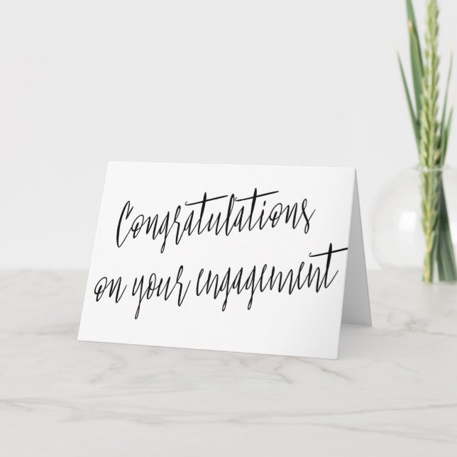 Calligraphy "Congratulations on your engagement" Card (Front)