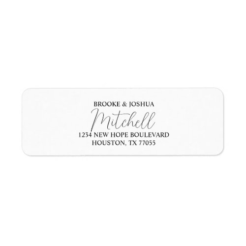 Calligraphy Couple Return Address Labels