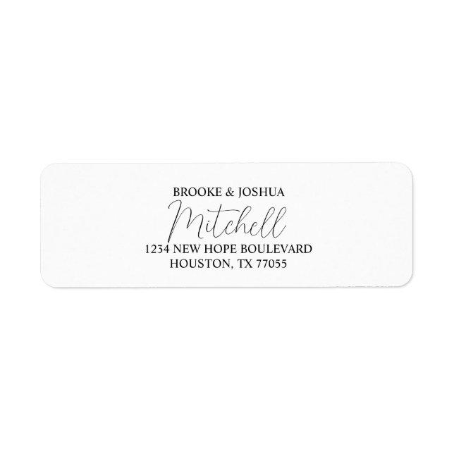 Calligraphy Couple Return Address Labels (Front)