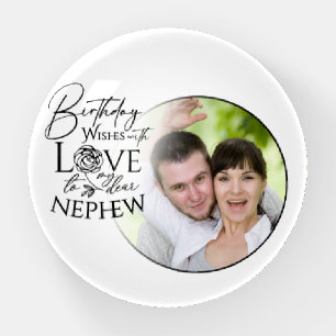 Calligraphy Custom Photo Birthday For Nephew Paperweight