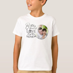 Calligraphy Custom Photo Birthday For Nephew T-Shirt