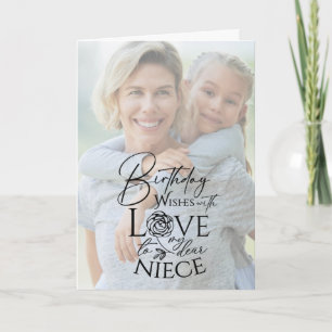 Calligraphy Custom Photo Birthday For  Niece Card