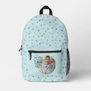 Calligraphy Custom Photo Birthday For  Niece Printed Backpack