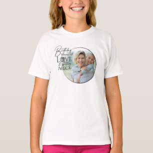 Calligraphy Custom Photo Birthday For Niece T-Shirt
