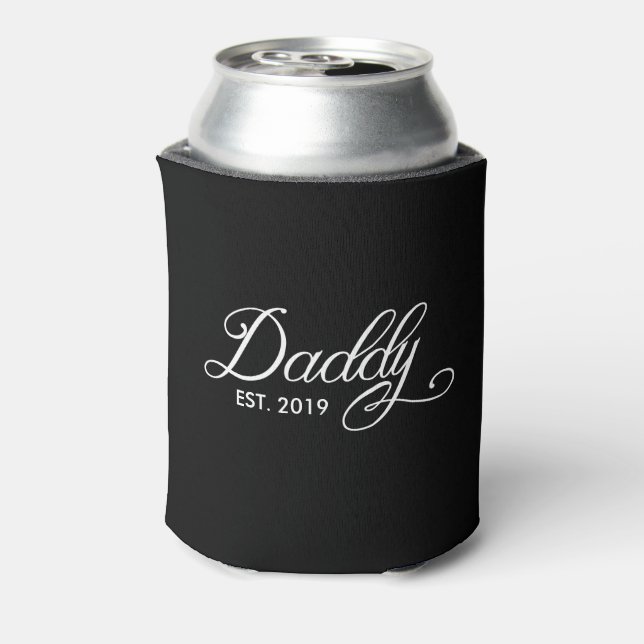 Calligraphy Daddy Year Established Can Cooler (Can Back)