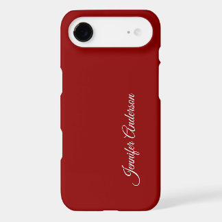Calligraphy Dark Red Color Personalized Name iPhone 17 Air Case