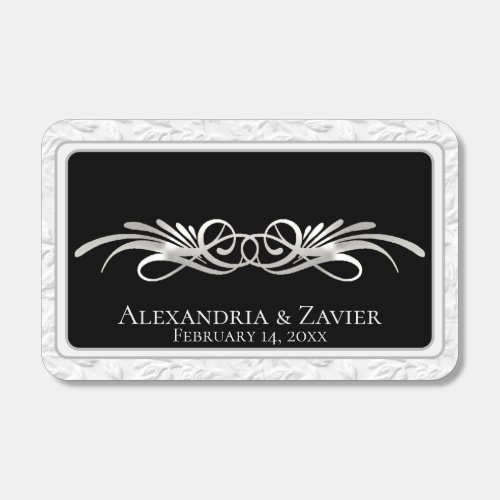 Calligraphy Design - Black/Silver Matchboxes