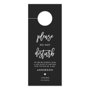 Calligraphy Do Not Disturb Black Wedding Door Hanger