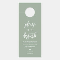 Calligraphy Do Not Disturb Sage Green Wedding