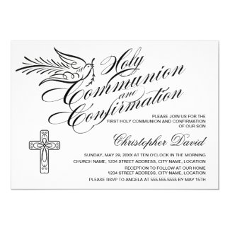 Calligraphy Dove Holy Communion and Confirmation Card