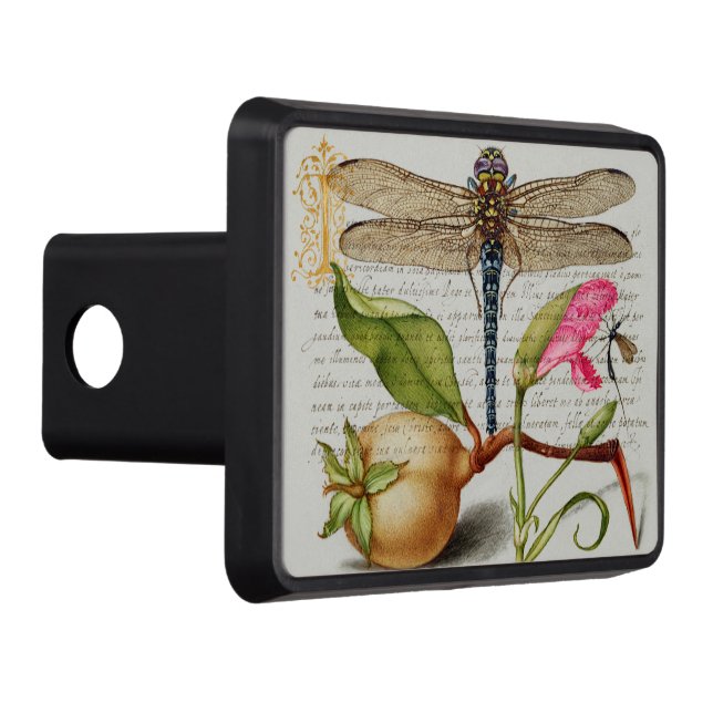 Calligraphy (Dragonfly, Carnation & Pear)  Hitch Cover (Right)