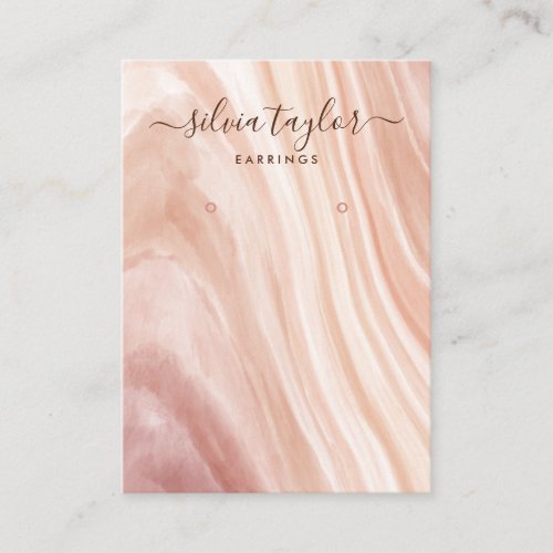 Calligraphy dusty pink marble Earring display card