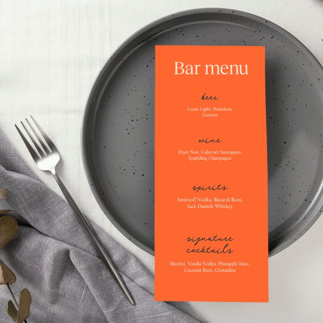 Calligraphy Elegant Beige Wedding | Drink Bar  Menu (Creator Uploaded)