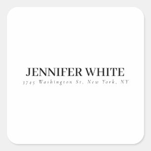 Calligraphy Elegant Black & White Bold Retro Square Sticker