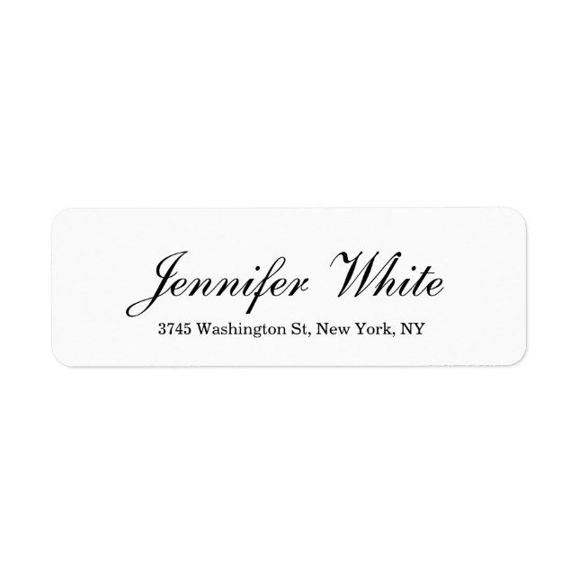 Calligraphy Elegant Black & White Classical Label (Front)