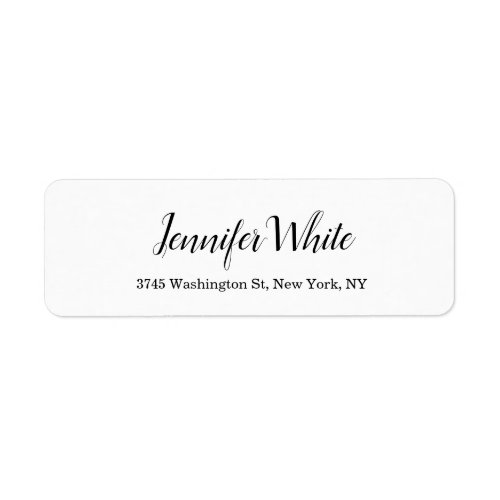 Calligraphy Elegant Black  White Classical Label