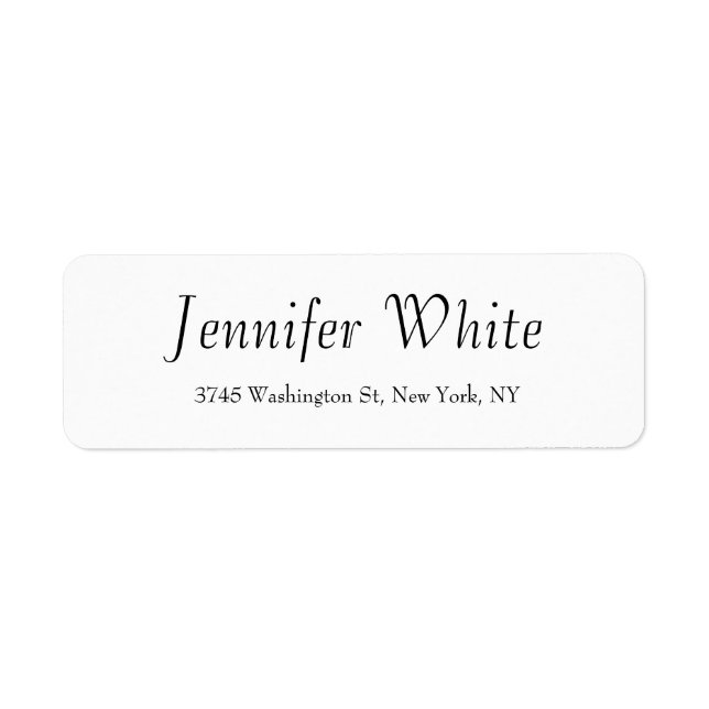 Calligraphy Elegant Black & White Minimalist Label (Front)