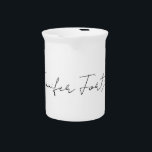 Calligraphy Elegant Black & White Plain Simple Beverage Pitcher<br><div class="desc">Looking for a beautiful calligraphy with an aesthetic handwriting? This simple,  eye-catching design is for you. This product,  specially designed for marriage and family name use,  immediately impresses those who see it. The fine and tasteful design will immediately reflect the quality of your relationship and family.</div>