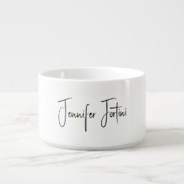 Calligraphy Elegant Black &amp; White Plain Simple Bowl