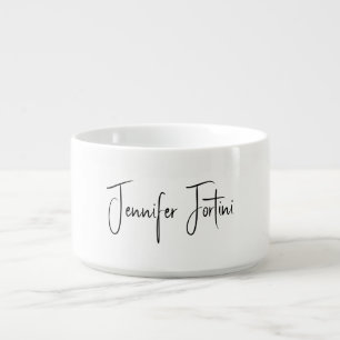 Calligraphy Elegant Black & White Plain Simple Bowl