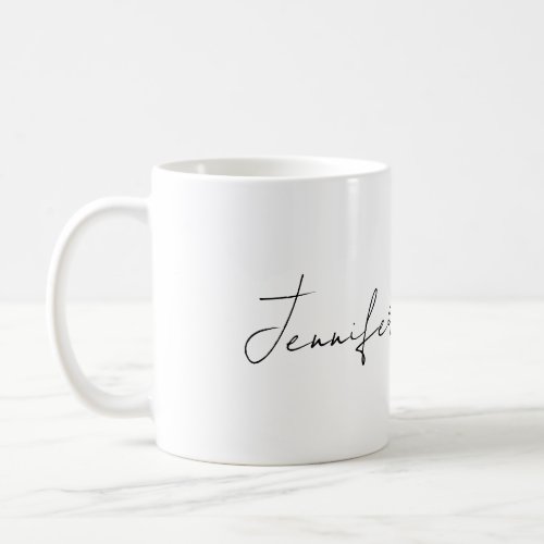 Calligraphy Elegant Black  White Plain Simple Coffee Mug