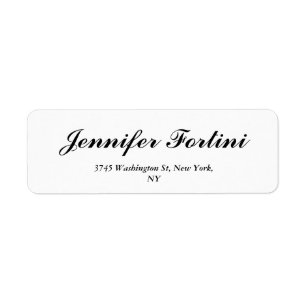 Calligraphy Elegant Black & White Plain Simple Label