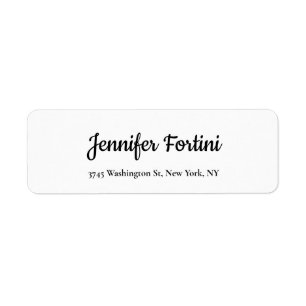 Calligraphy Elegant Black & White Plain Simple Label