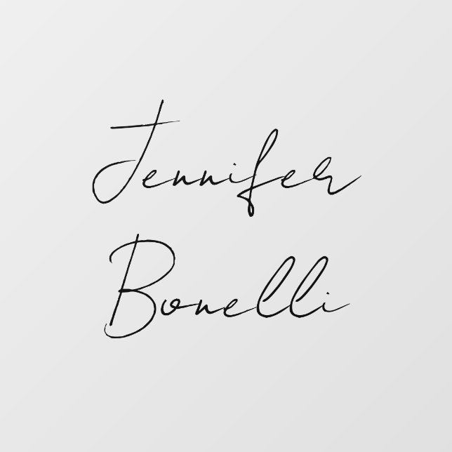 Calligraphy Elegant Black White Plain Simple Name Window Cling (Sheet)