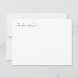 Calligraphy Elegant Black & White Plain Simple Note Card
