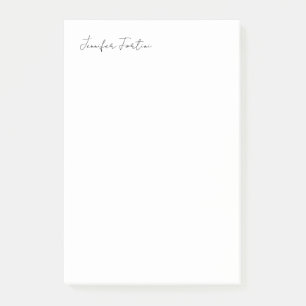Calligraphy Elegant Black & White Plain Simple Post-it Notes