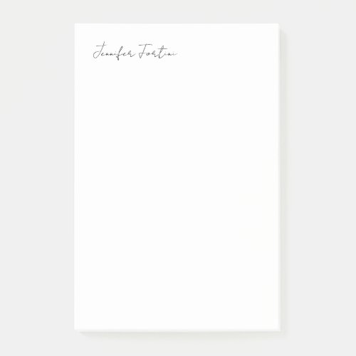 Calligraphy Elegant Black  White Plain Simple Post_it Notes