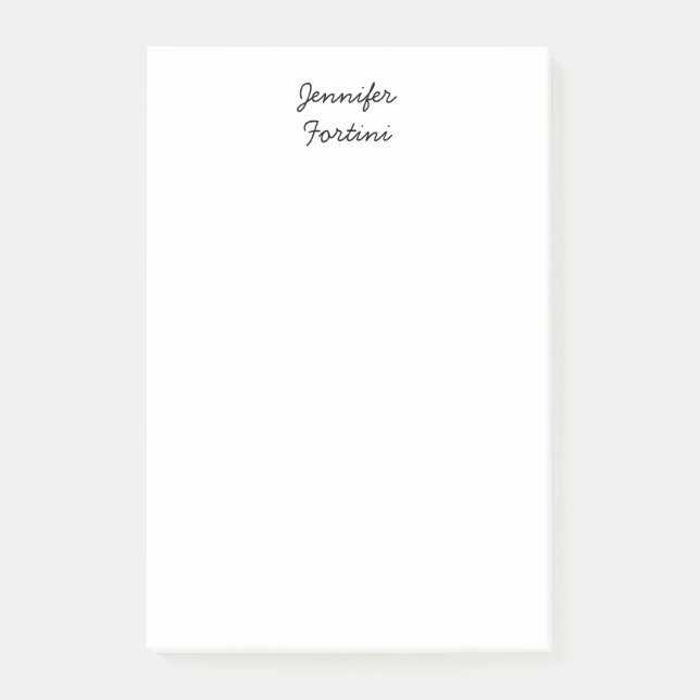 Calligraphy Elegant Black & White Plain Simple Post-it Notes (Front)