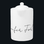 Calligraphy Elegant Black & White Plain Simple Teapot<br><div class="desc">Looking for a beautiful calligraphy with an aesthetic handwriting? This simple,  eye-catching design is for you. This product,  specially designed for marriage and family name use,  immediately impresses those who see it. The fine and tasteful design will immediately reflect the quality of your relationship and family.</div>