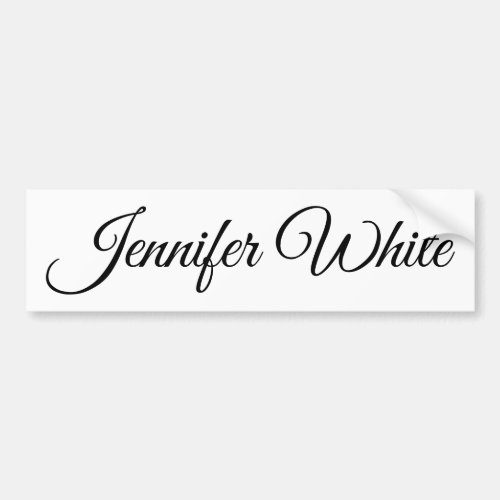 Calligraphy Elegant Black  White Retro Bumper Sticker