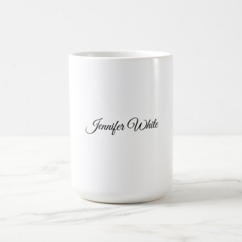 Calligraphy Elegant Black  White Retro Coffee Mug