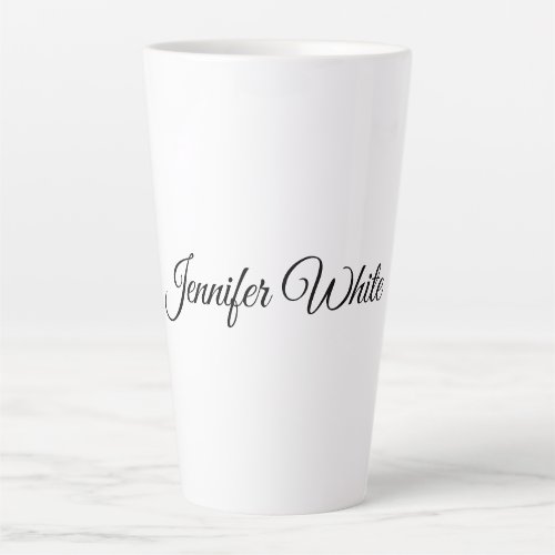 Calligraphy Elegant Black  White Retro Latte Mug