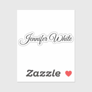 Calligraphy Elegant Black & White Retro Sticker