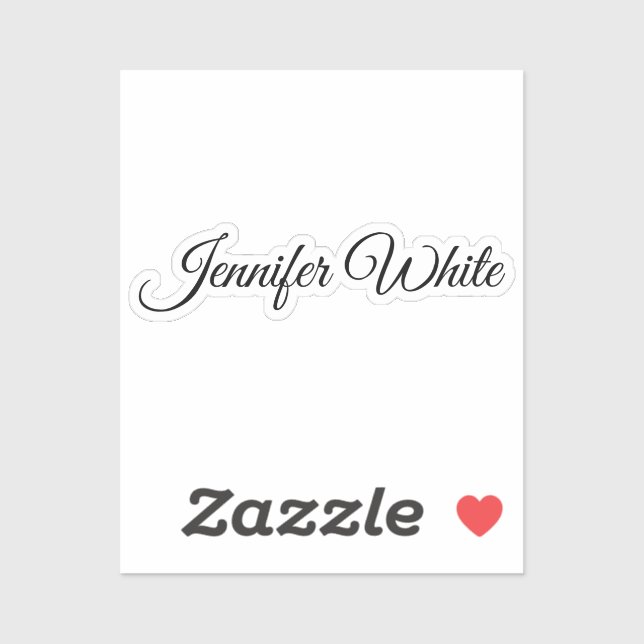 Calligraphy Elegant Black & White Retro Sticker (Sheet)