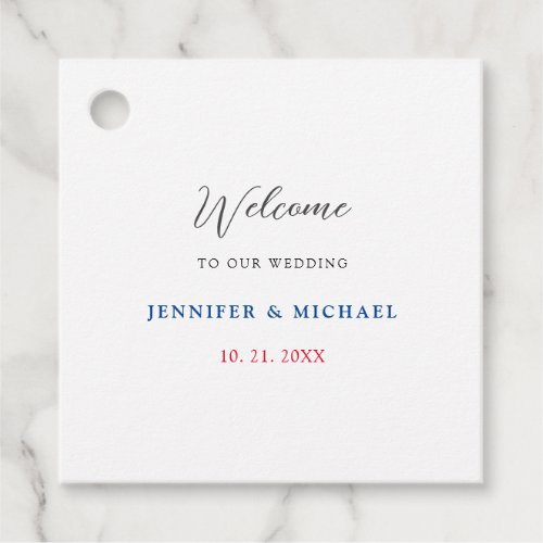 Calligraphy Elegant Black  White Welcome Wedding Favor Tags